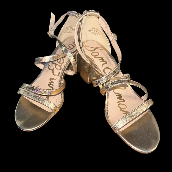 Sam Edelman gold strappy heels - Picture 2 of 11